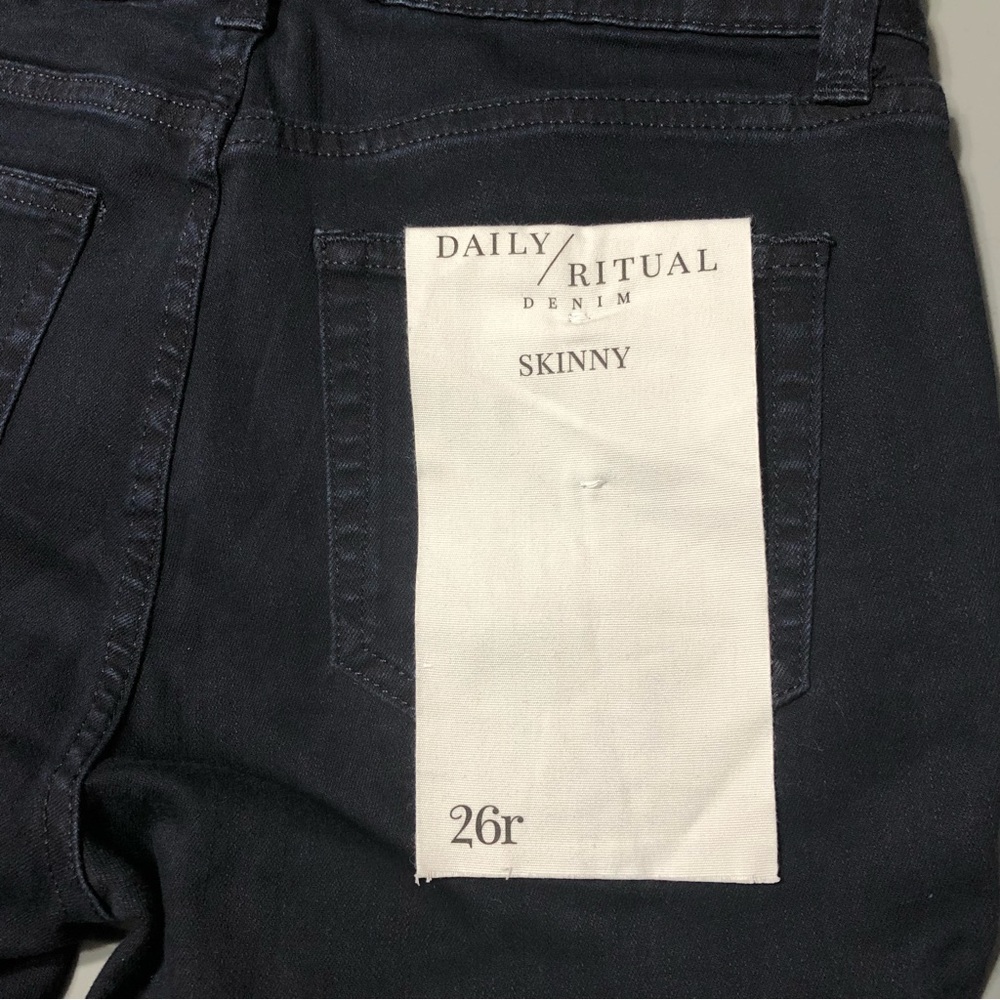 Slim Fit Jeans Dark Blue Stretch by Daily Ritual Women’s Size Waist 26 X 29 NEW - Picture 11 of 11
